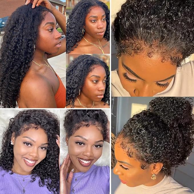 Healthair Water Wave Invisible 360 Lace Front Wigs Human Hair 4C Edge Hidden Strap Pre Cut Lace Pre Bleached Knots Glueless 360 HD Full Lace Wigs for Women (28inch)