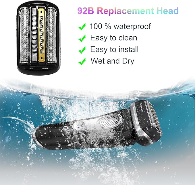 92B Series 9 Electric Shaver Replacement Heads Compatible with Braun Series 9 Electric Razors 290cc 9291cc 9370cc 9293s 9385cc 9390cc 9330s 9296cc Shavers