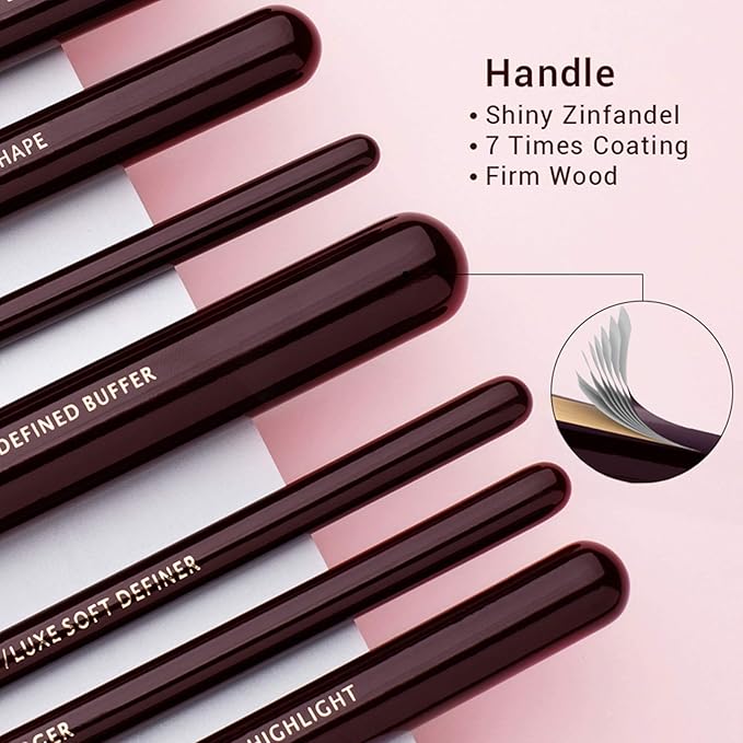 Jessup Makeup Brushes Set Professional 25PCS Premium Natural Powder Foundation Eyeshadow Blending Concealer Blusher Highlight Labeled Brushes T280