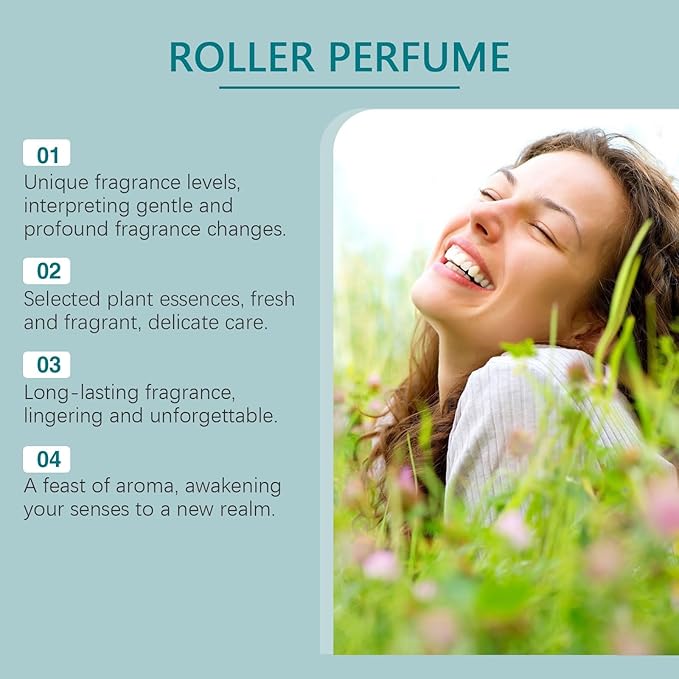 Charming Roll-On Perfume - Mint &amp Laurel Fresh Scent Portable And Long-Lasting Fragrance For Wrist Neck Application(3PCS)