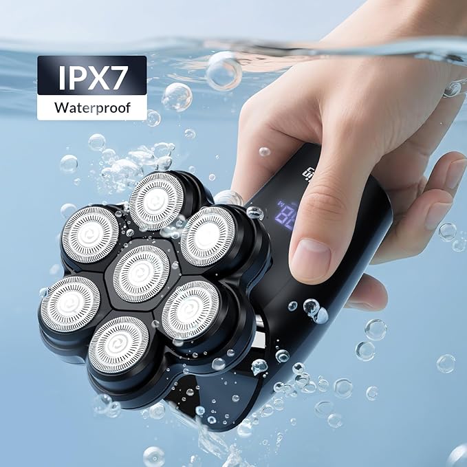 Head Shavers for Bald Men - 7D Arc Electric Razor with Magnetic Detachable Head Waterproof Wet Dry 5-in-1 Electric Shaving &amp Grooming Kit LED Display Rechargeable Head &amp Body Hair Shaver