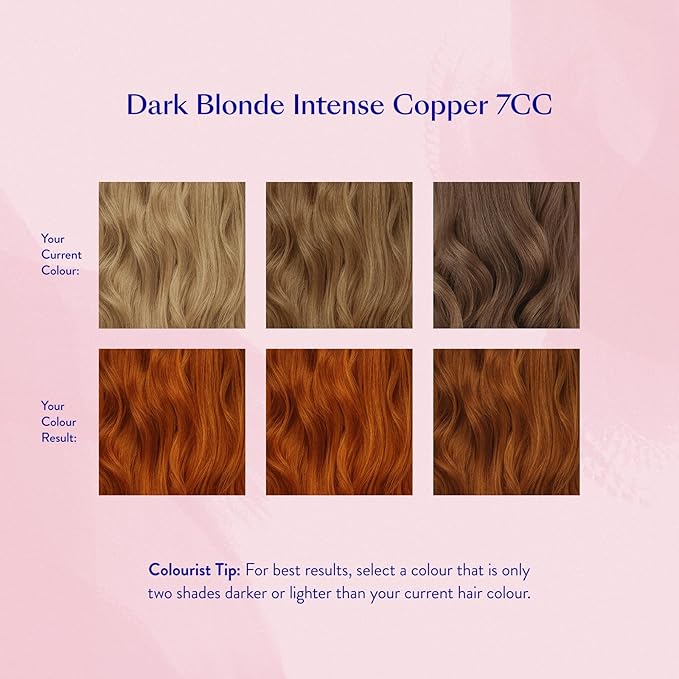 eSalon Permanent Hair Color &amp Hair Dye Complete Kit - Personal Colorist Kit for Up To 100% Gray Coverage for All Hair Types - Professional-Grade Ammonia-Free Hair Dye (Dark Blonde Intense Copper 7