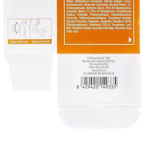 ISDIN Eryfotona Actinica Zinc Oxide and 100% Mineral Sunscreen Broad Spectrum SPF 50+ No White Cast Suitable for Sensitive Skin