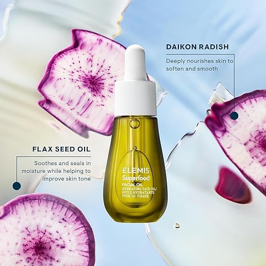 ELEMIS Superfood Facial Oil - Antioxidant-Rich Nourishing Serum Radiance-Enhancing Lightweight Skin Elixir Hydration Booster Non-Greasy Botanical Blend - 15ml