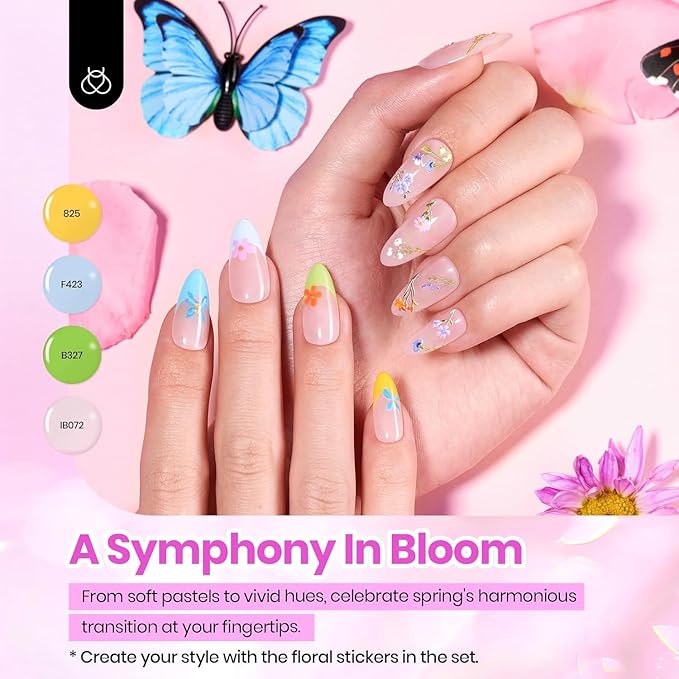 beetles Gel Nail Polish Set - 40 Pcs 36 Colors Nail Polish Kit Pink Red Green Blue Color Gel with Base&ampGlossy Matte Top Coat UV LED Petal Symphony Collection Nail Art Christmas Gifts for Women