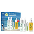 OSEA Bestsellers Set For Face + Body -4-piece Skin Care Set - Body Oil Face Cleanser Face Cream &amp Hyaluronic Acid Serum - Clean Beauty Travel Set - Ideal for Beauty Gifts