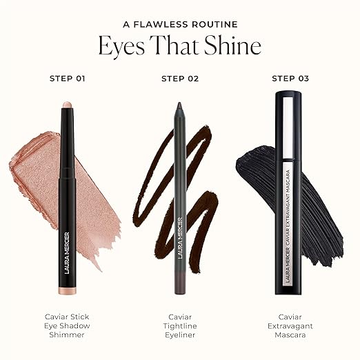 Laura Mercier Caviar Stick Cream Eyeshadow: Shimmer and Matte Finishes 24HR Wear Long Lasting Rich Color Easily Blendable and Buildable Waterproof Hyaluronic Acid Infused