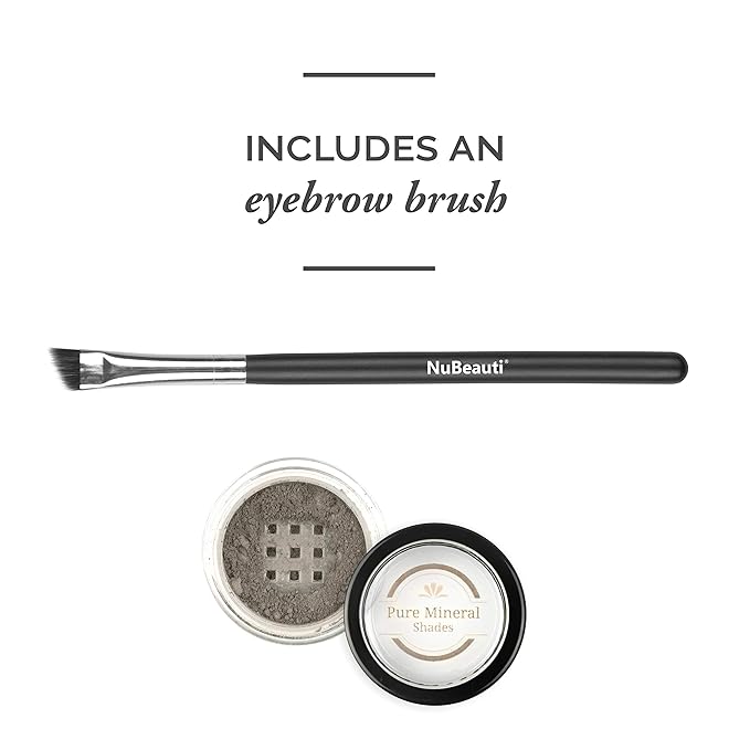 Natural Eyebrow Powder Eyebrow Kit ? Mica Brow Powder Eyebrow Makeup Kit with Professional Angled Eyebrow Brush ? 10 Natural Shades ? No Parabens or Chemicals ? Eyebrow Shaper Kit by NuBeauti