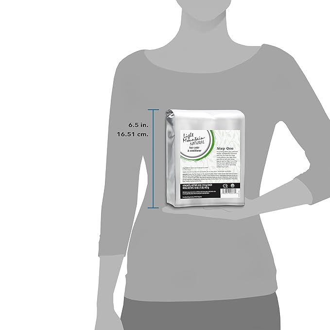 Light Mountain Natural Color the Gray Step 1 - Bulk 1 Pound Powder for Covering White Gray or Platinum Blond Hair 16 Oz