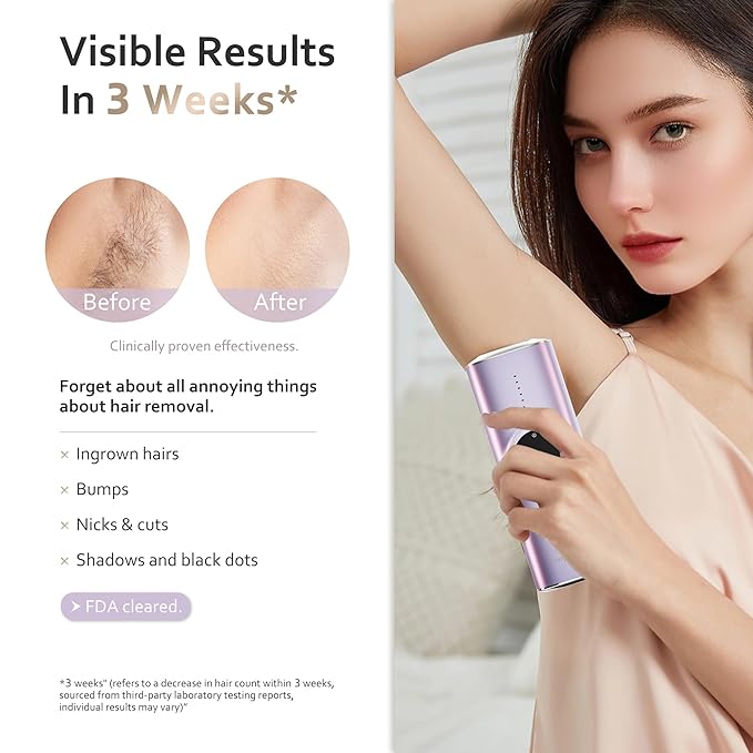Laser Hair Removal Device for Women At Home IPL Hair Remover with Ice Cooling Technology for Face &amp Body Painless &amp Long-Lasting Results