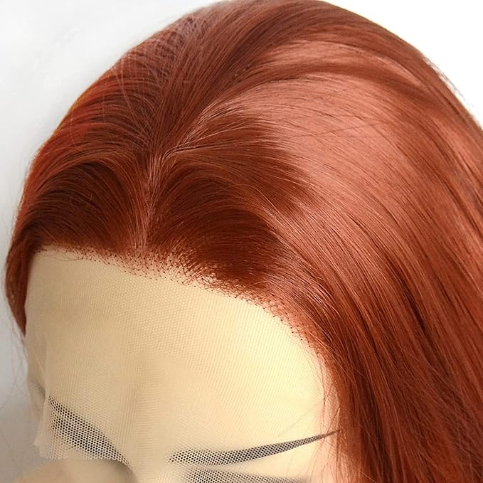 Xiweiya Long Brown Red Wig Long Wavy Free Part Auburn Red 13x3 Lace Front Wigs Natural Hairline Wear and Go Wigs Ginger Hair wig Heat Resistant Wigs 180% Denisty Wig for Women 24inch