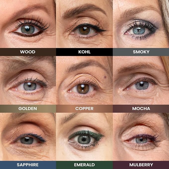 PRIME PROMETICS PrimeEyes Glide Eyeliner for Mature Women ? Waterproof Long-Stay and Mess-Proof ? Gel Creme Texture Discreet Sharpener and Effective Smudger (Golden Metallic)