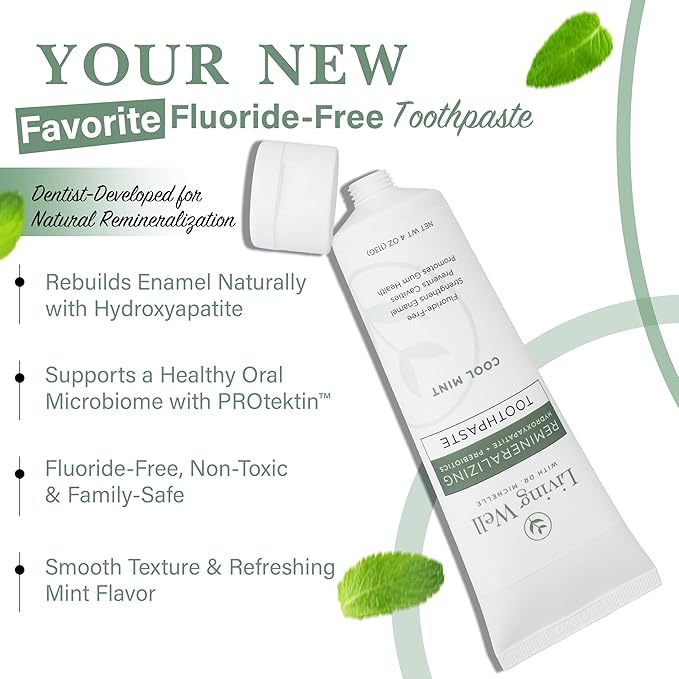 Hydroxyapatite Toothpaste ? Fluoride-Free Remineralizing Formula with PROtektin ? Supports Enamel Strength Oral Microbiome &amp Gum Health ? Mint ? 4 oz