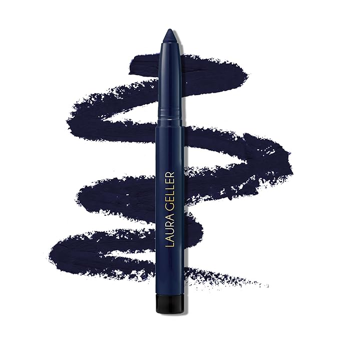 LAURA GELLER NEW YORK Kajal Longwear Kohl Eyeliner Pencil - Midnight Blue Kohl - Caffeine and Vitamin E - Smooth &amp Blendable Liner - Built-In Sharpener