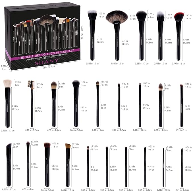 SHANY Makeup Brushes The Masterpiece Pro Signature Makeup Brush Set - Foundation Powder Concealers Eye Shadow brushes Synthetic Bristle with Wooden handles Premium Gift Packaging - 24pcs