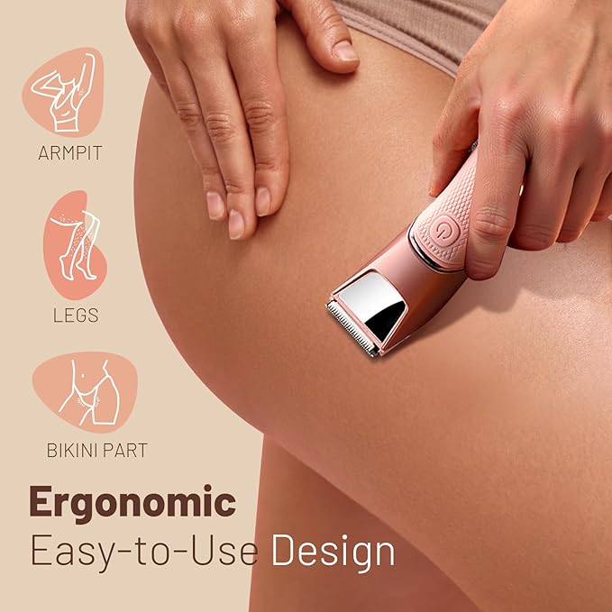 Bikini Trimmer for Women: 3-in-1 LED Trimmer &amp Mirror with Travel Lock for Flawless Bikini Underarm and Leg Care