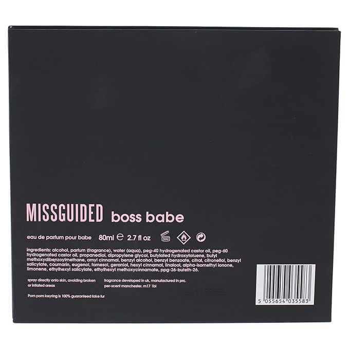 Missguided Boss Babe for Women - 2 Pc Gift Set 2.7oz EDP Spray Pom Pom Keyring
