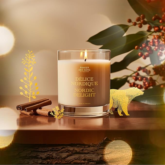 Panier des Sens - Winter Candle ? Long Lasting Scented Candles for Home ? Gift for Women ? 100% Natural Cotton Wick ? Decorative Candles Home Gifts (Nordic Delight Vanilla)