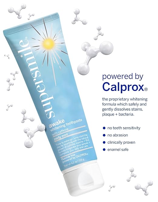 Supersmile Awake/Relax ? Fluoride Free Toothpaste for Visibly Whiter Teeth and an Energizing Start to The Day ? Whitens Up to 6 Shades 4.2 oz