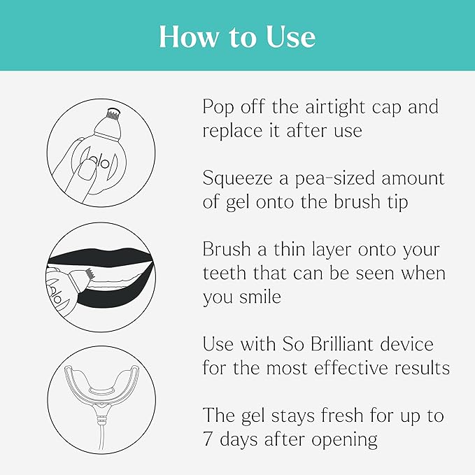 GLO Science So Brilliant Teeth Whitening Gel Pods ? Safe Effective Tooth Whitener with Silicon Brush 6% Hydrogen Peroxide ? Designed for Sensitive Teeth ? Gingermint Flavor (2 Packs of 5)