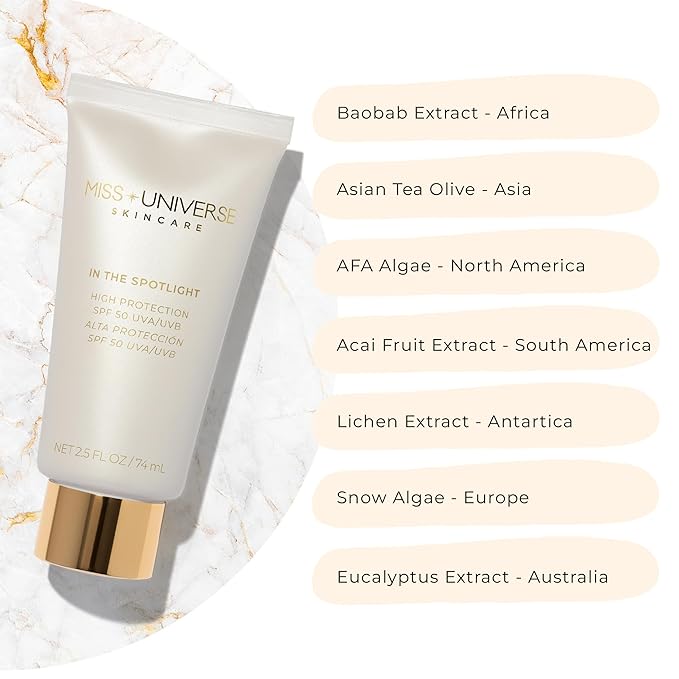 In The Spotlight SPF 50 Sun Protection and Skincare Enhancer Facial Skin Care Product with Hyaluronic Acid Sun Screen Protector for Faces Personal Face Sunscreen Regimen