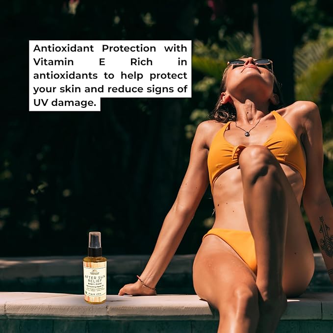 Organic Calendula After Sun Oil ? Moisturizing Face and Body with Olive Oil and Vitamin E Lightweight Formula for Normal to Oily Skin 2 oz