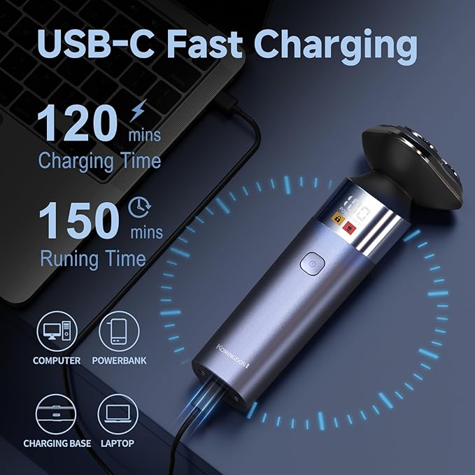 3 in 1 Electric Razor for MenCordless Electric ShaverMen's Grooming kit for BeardsideburnBody HairNose and Ear HairfaceWaterproofUSB-C ChargingMen's Gift