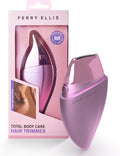 Perry Ellis Elegant Leaf Total-Body-Care Pocket Trimmer Cordless Electric Hair Clippers for Women Dual-Trimming Action Includes Cleaning Brush Battery Operated Pink