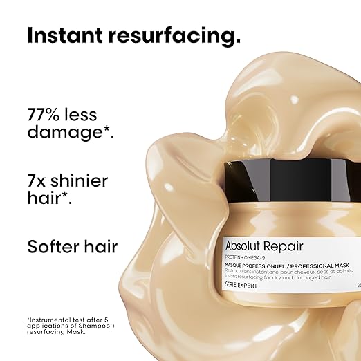 L'Or?al Professionnel Paris Absolut Repair Hair Mask - Nourishing Protein Treatment Hydrates Repairs Damage &amp Adds Shine For Dry &amp Damaged Hair