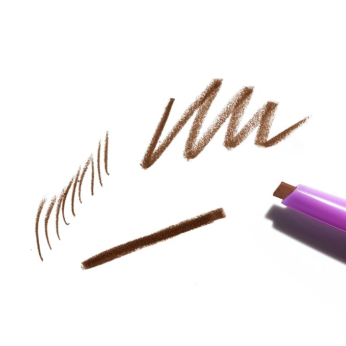 Kosas Brow Pop - Longwear Eyebrow Makeup Dual-Sided Defining Pencil with Castor Oil for Soft Natural Look of Real Hair - Medium Chocolate Brown