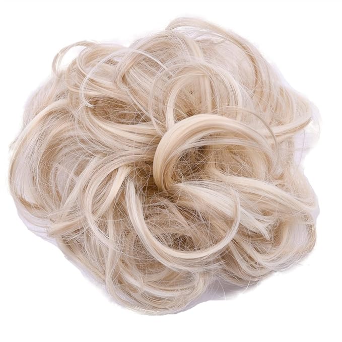 Hair Accessories 1 Pack Synthetic Donut Bun Messy Bun Hair Slices Curly Wavy Headbands Women Bun Wig Synthetic Wig Hair Extensions Hair Pieces For Women(14H613)