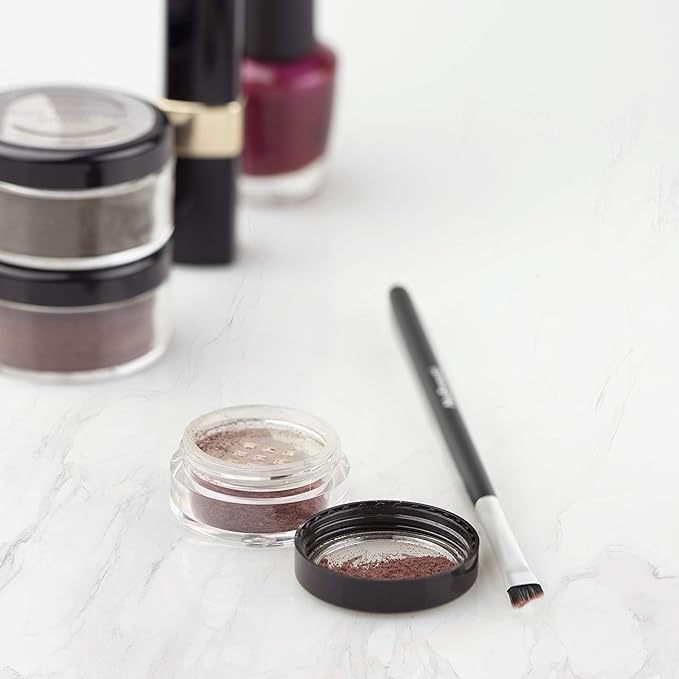 Mineral Eyebrow Powder by NuBeauti - Natural Brow Makeup Kit with Angled Contour Brush for Precision Sculpting to Color Eyebrows Precisely for Beautiful Perfect Professional Brows - (Dark Auburn)