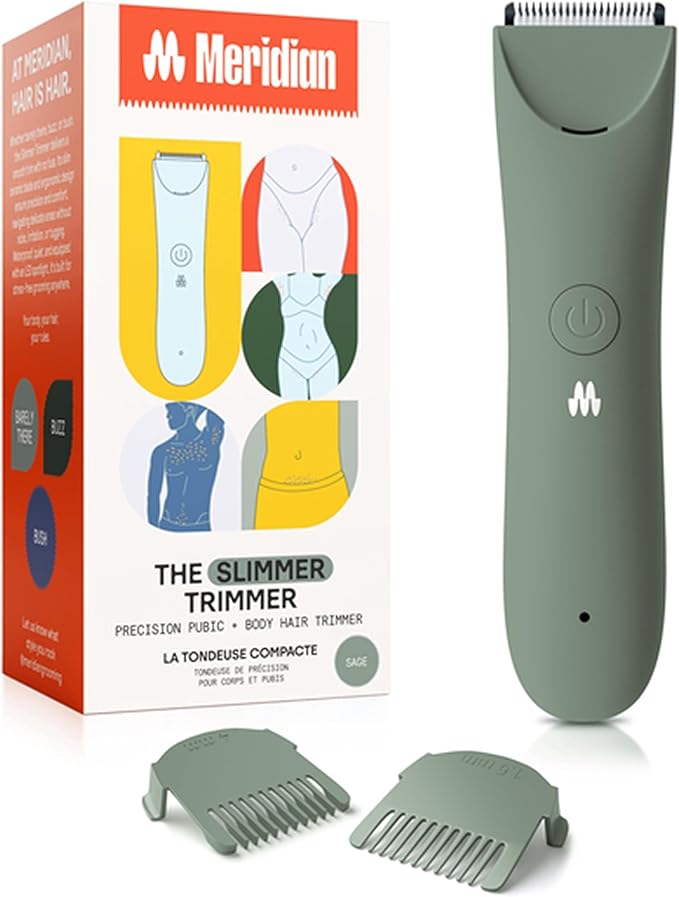 MERIDIAN Slimmer Trimmer ? Electric Razor for Women Bikini Line &amp Pubic Hair Trimmer Rechargeable &amp Waterproof Painless Flawless Shave for Sensitive Skin Gentle Quiet &amp Travel-Friend