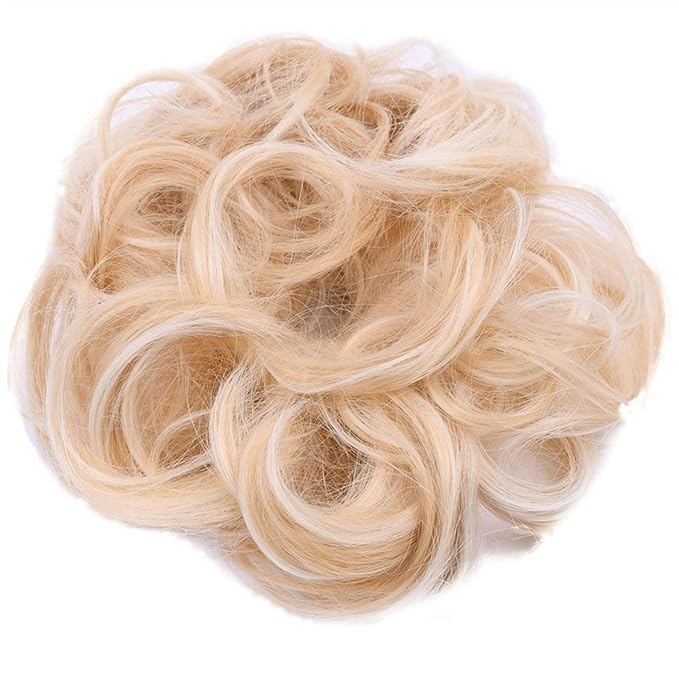 Hair Accessories 1 Pack Synthetic Donut Bun Messy Bun Hair Slices Curly Wavy Headbands Women Bun Wig Synthetic Wig Hair Extensions Hair Pieces For Women(22H613)