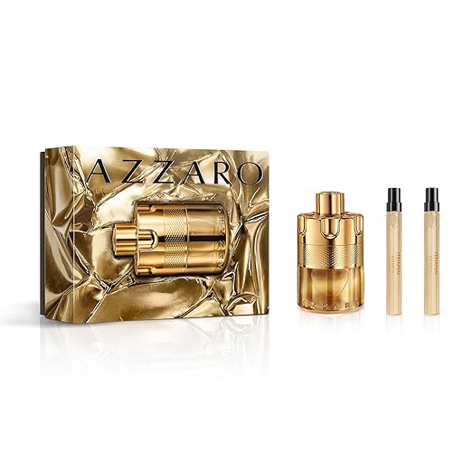 Azzaro - Forever Wanted Elixir - Mens Cologne Set ($215 Value)- With Notes of Raspberry Cardamom and Leather Accord - Full Size 3.33 Fl Oz &amp 2 Travel Size Fragrances 0.3 Fl Oz Each