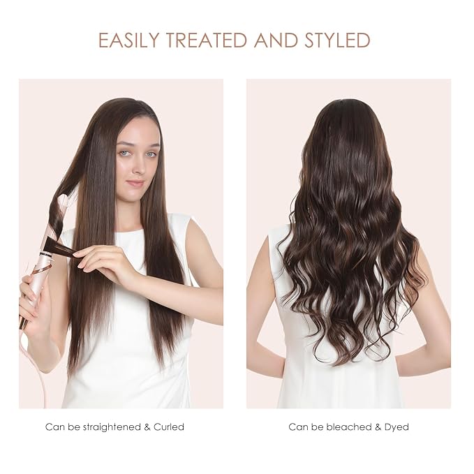 Sisily Clip in Hair Extensions Real Human Hair 22 inch 170g Dark Brown 100% Brazilian Remy Human Hair Clip in Extensions Soft Straight 7pcs Per Set with 16 Clips Double Weft