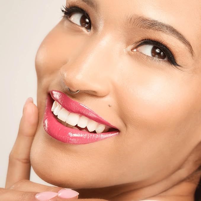 Gerard Cosmetics Color Your Smile Lip Gloss Rose Hill Super Pigmented Red Lip Gloss with LED Light and Mirror Shiny Finish Hydrating Liquid Lip Color Cruelty Free and Made in USA