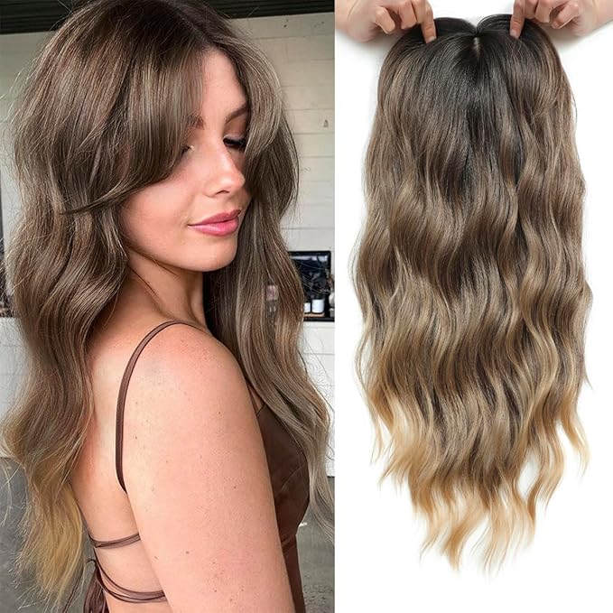 20 Wavy Hair Topper 6.5x6.5 Base Size Hair Toppers for Women Synthetic Hairpieces for Women with Thinning hair Wavy Clip In