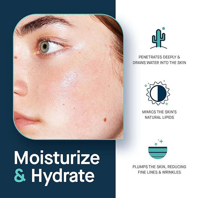SLMD by Dr. Pimple Popper - Hyaluronic Acid Serum 1.0 fl. oz Daily Hydration Booster with Squalane for Smooth Dewy Skin ? Lightweight Fast-Absorbing Face Moisture for All Skin Types