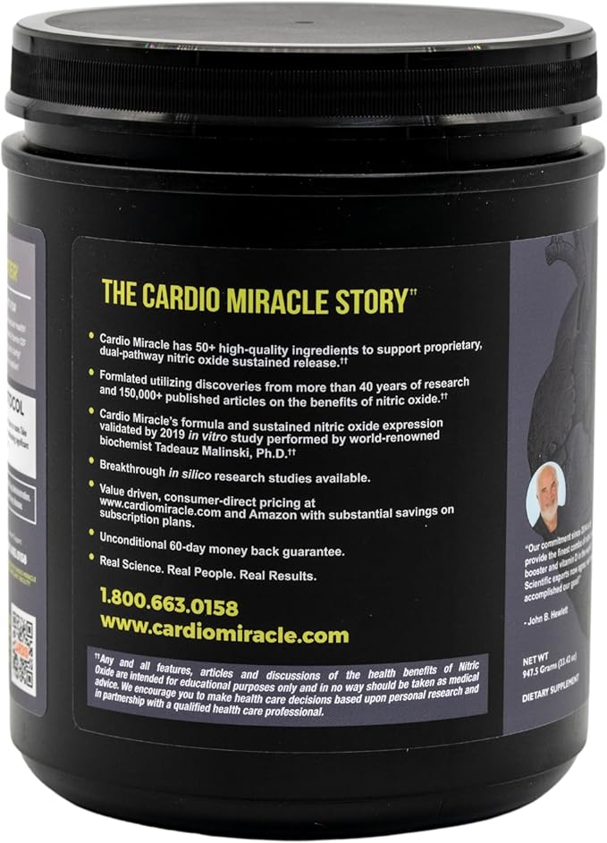 Cardio Miracle Nitric Oxide Supplement with Super Beets 90 Servings - Beet Root Powder with L-Arginine to Support Circulation Blood Flow Energy Endurance Stamina &amp Heart Health for Men and Wom