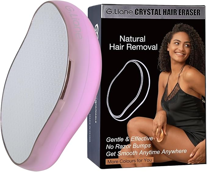 Crystal Hair EraserUpgraded Painless Crystal Hair RemoverEffective Nano Glass Hair Removal Device and Skin ExfoliationBody Epilator for Women and Men(Light Pink)