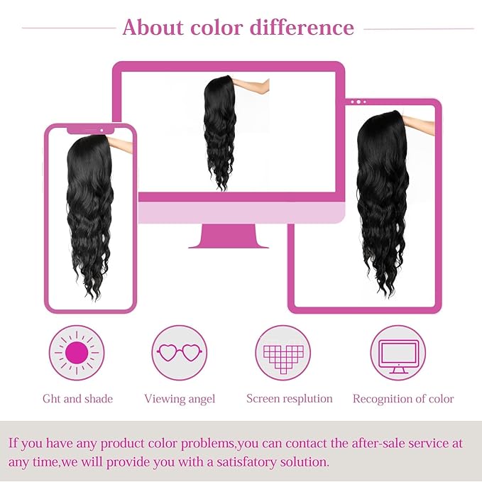 26 inch Lace Hairline Long Black Wigs for Women Middle Part Long Curly Wig Heat Resistant Synthetic Hair Looking Natural Fiber Wig for Daily Party Use