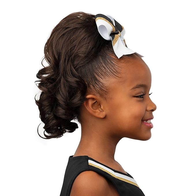 Perfect Curls Cheerleader Hairpiece 14 inch Curly Ponytail Hairpiece for Young Girls (Sunshine)