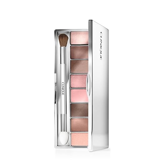 Clinique All About Shadow Eye Shadow Palette 8 Silky + Buildable Shades | Black Honey Pink and Nude Honey | Safe For Sensitive Eyes