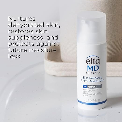 EltaMD Skin Recovery Light Face Moisturizer for Dry Skin Oil Free Moisturizer for Face and Acne Prone Skin Care 1.7 oz Pump