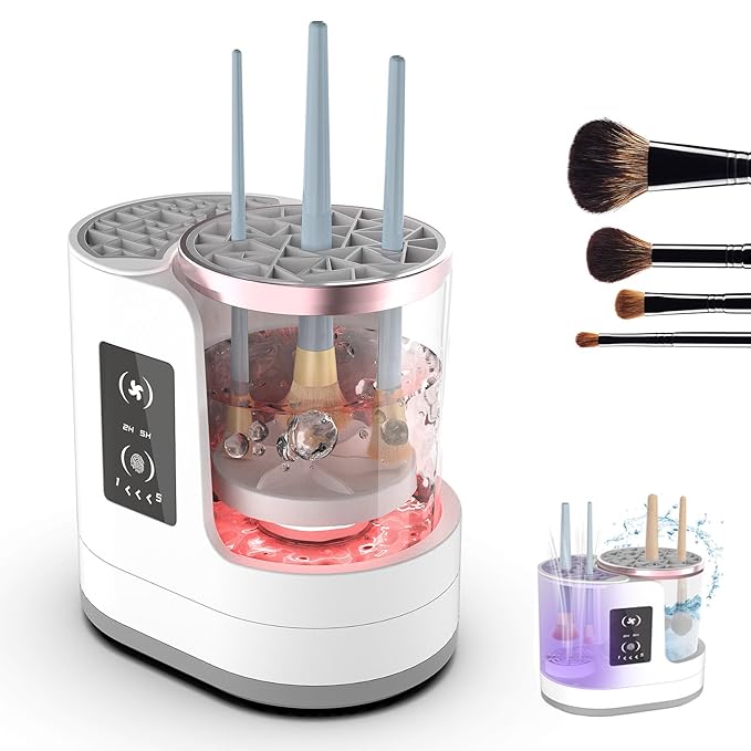 3 IN 1 Electric Makeup Brush Cleaner Electric Cleaning and Quick Drying Makeup Brushes for Lazy Families Automatic Makeup Brush Cleaning Tool with Drying Function for Makeup Brushes
