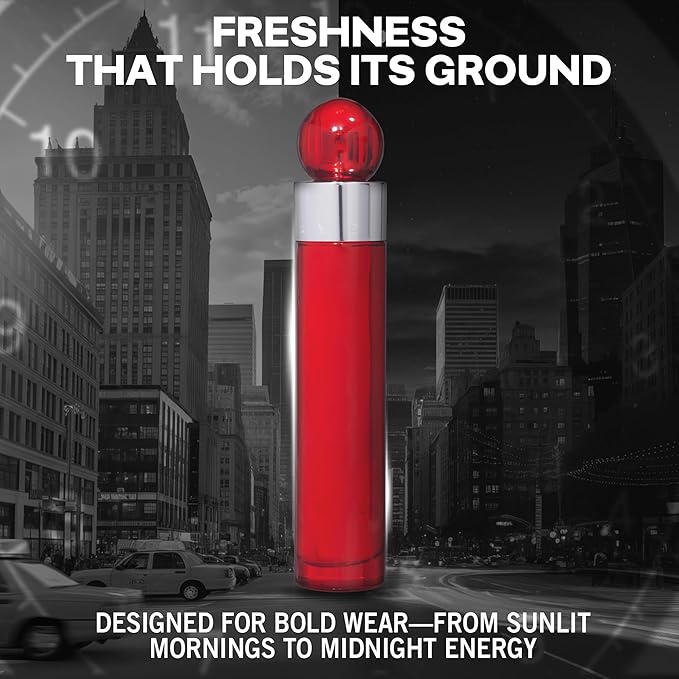 Perry Ellis 360° Red Eau De Toilette Spray for Men - Mens Cologne Long Lasting Perfume EDT Fragrance with Notes of Clove Cinnamon &amp Patchouli - 3.4 fl oz (100 mL)