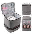 Travel Nail Polish Organizer Holds 30 Bottles (15ml) Double-layer Nail Polish Carrying Case Large Capacity Portable Storage Bag for Nail Varnish and Manicure Set