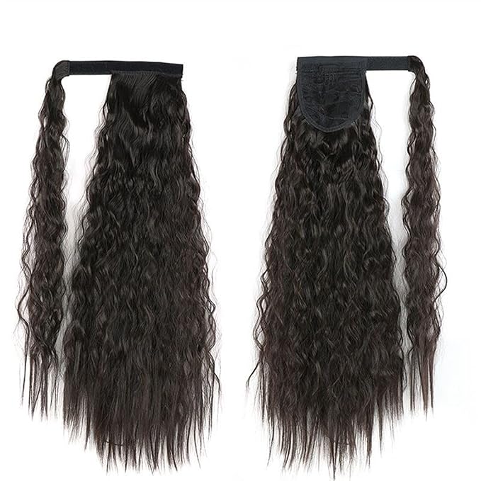 Hair Chignon 22 Inch Synthetic Corn Wavy Long Ponytail Wig Wrap Hair Clip Extensions Ponytail Hair Bun Women Hair Accessories Hair Pieces For Women(2)