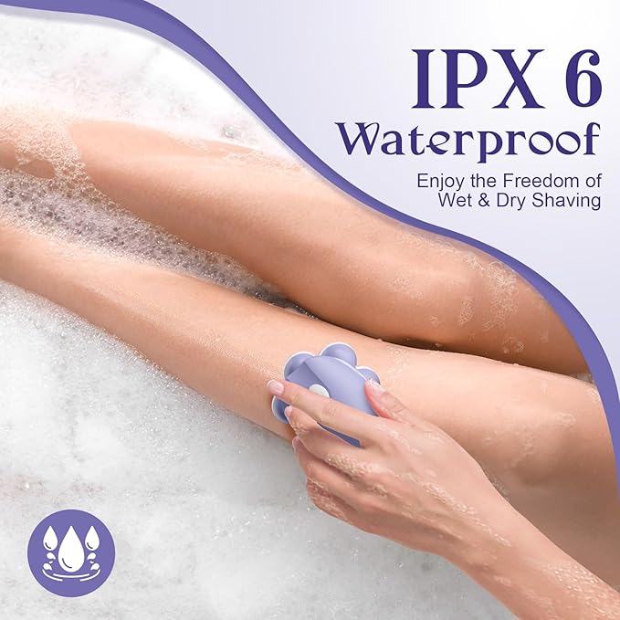 7D Electric Razor for Women: Fast &amp Painless Full-Body Shaver for Legs &amp Face ? Waterproof Hair Remover with Light &amp Travel Cover ? Wet/Dry Use Smooth Close Shave Birthday Christmas Gift